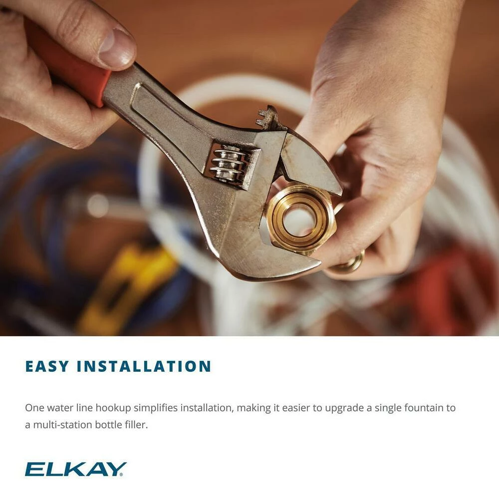 Elkay Outdoor Outdoor Wall Mount Bi-Level Drinking Fountain in Blue - Image 3