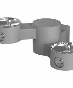 Elkay Outdoor Outdoor Wall Mount Bi-Level Drinking Fountain in Grey