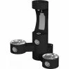 Elkay Outdoor Wall Mount Bi-Level Drinking Fountain and Bottle Filling Station in Black