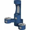Elkay Outdoor Wall Mount Bi-Level Drinking Fountain and Bottle Filling Station in Blue