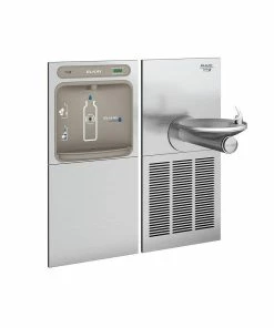 Elkay EZH2O® In-Wall Filling Station with Single SwirlFlo Refrigerated Fountain in Stainless Steel