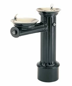 Haws® ADA Freeze Resistant Heavy Duty Aluminum Pedestal Drink Fountain in Black