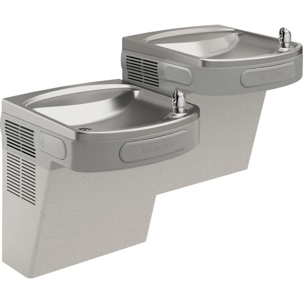 Elkay 25-5/16 in. 8 gph Wall Mount Bi-Level Vandal Resistant Bubbler Water Cooler in Light Grey