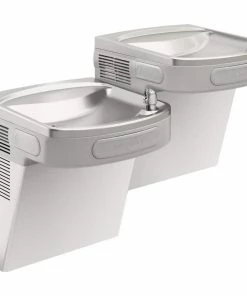 Elkay 25-5/16 in. 8 gph Wall Mount Bi-Level Vandal Resistant Bubbler Water Cooler in Stainless Steel