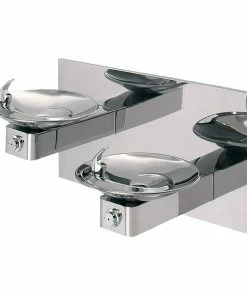 Haws® Hi-Lo ADA Drink Fountain with Panel in Polished Stainless Steel