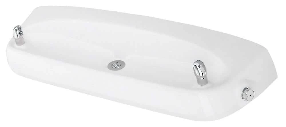 Haws® Cast Iron Wall Mount Double Bubbler Drinking Fountain in White