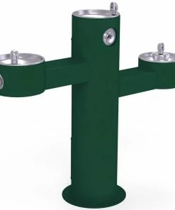 Elkay Outdoor Tri-Level Pedestal Non-Filtered Outdoor Fountain in Evergreen