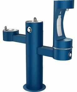 Elkay Outdoor Non-Filtered Non-Refrigerated Trilevel Pedestal Bottle Filling Station in Blue