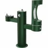 Elkay Outdoor Non-Filtered Non-Refrigerated Trilevel Pedestal Bottle Filling Station in Evergreen