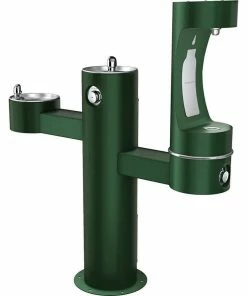 Elkay Outdoor Non-Filtered Non-Refrigerated Trilevel Pedestal Bottle Filling Station in Evergreen