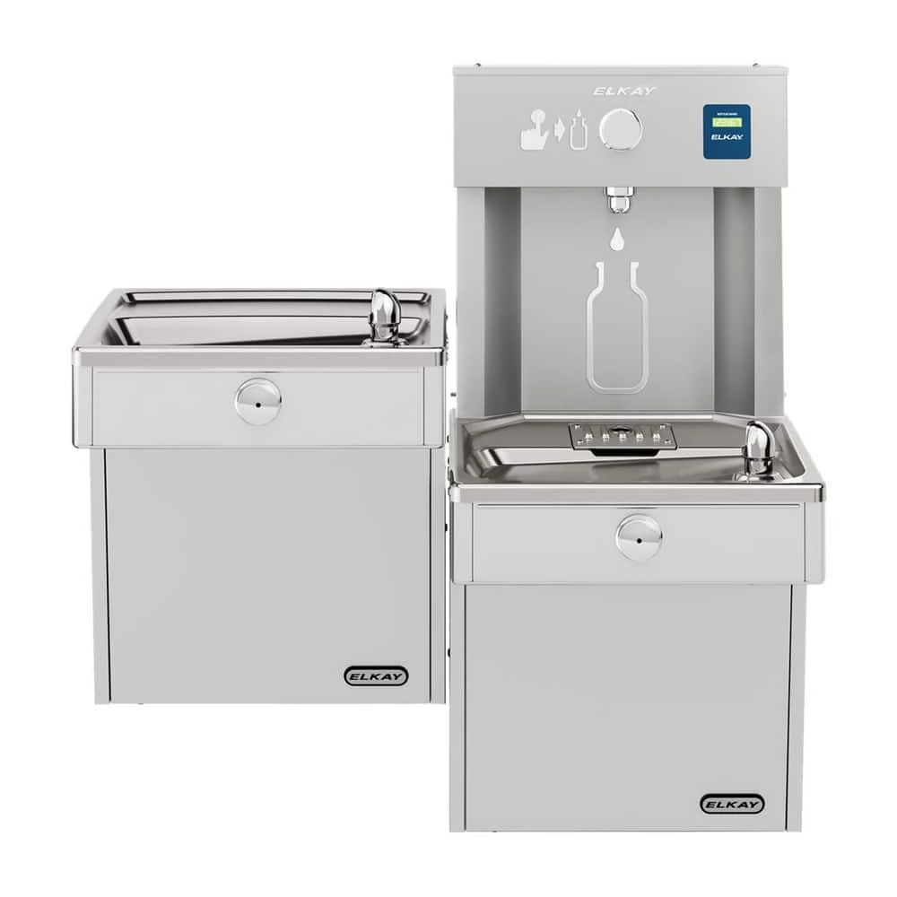 Elkay EZH2O® Wall Mounted Indoor/Outdoor Bi-Level Drinking Fountain and Bottle Filling Station with Cooler and Vandal Resistant Bubbler in Stainless Steel - Image 6