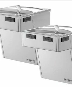 Halsey Taylor Double Bubbler™ 8 gph Wall Mount Filtered Bi-Level Water Cooler in Platinum Vinyl