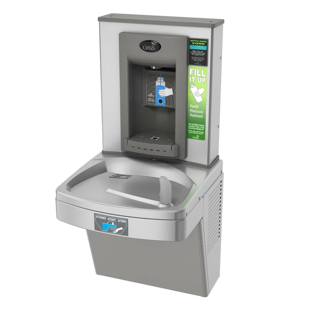 Oasis VersaCooler® II Wall Mount Water Cooler with Bottle FIller in Stainless Steel