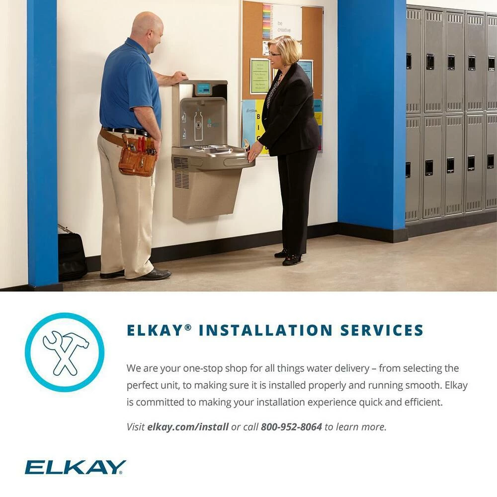 Elkay Flexi-Guard® Wall Mount Bi-Level Water Cooler in Light Grey Granite - Image 4