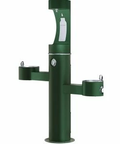 Elkay Outdoor Tubular Drinking Fountain with Bottle Filler in Evergreen