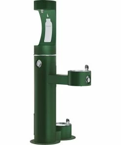 Elkay Outdoor Non-Filtered Non-Refrigerated Bilevel Pedestal Bottle Filling Station in Evergreen