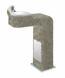 Haws® Barrier Free Freeze Resistant Concrete Pedestal Fountain in Polished Chrome