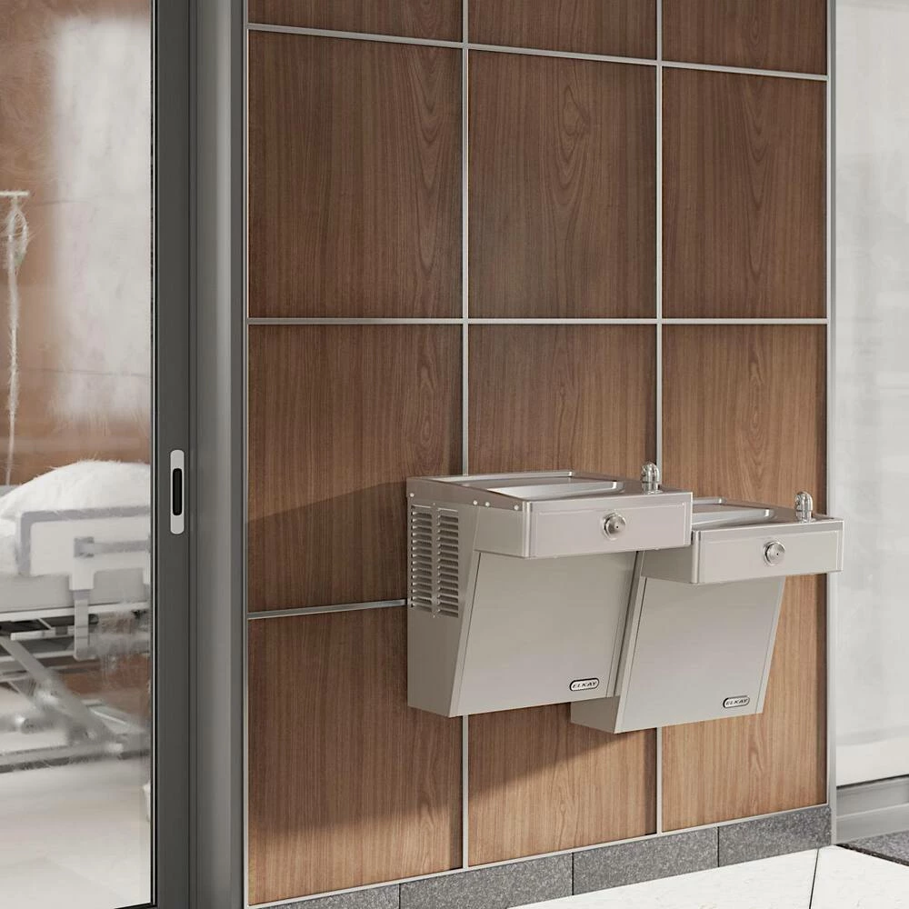 Elkay EZH2O® Filtered Two Station Wall Mount Water Cooler, Vandal-Resistant in Stainless Steel - Image 2