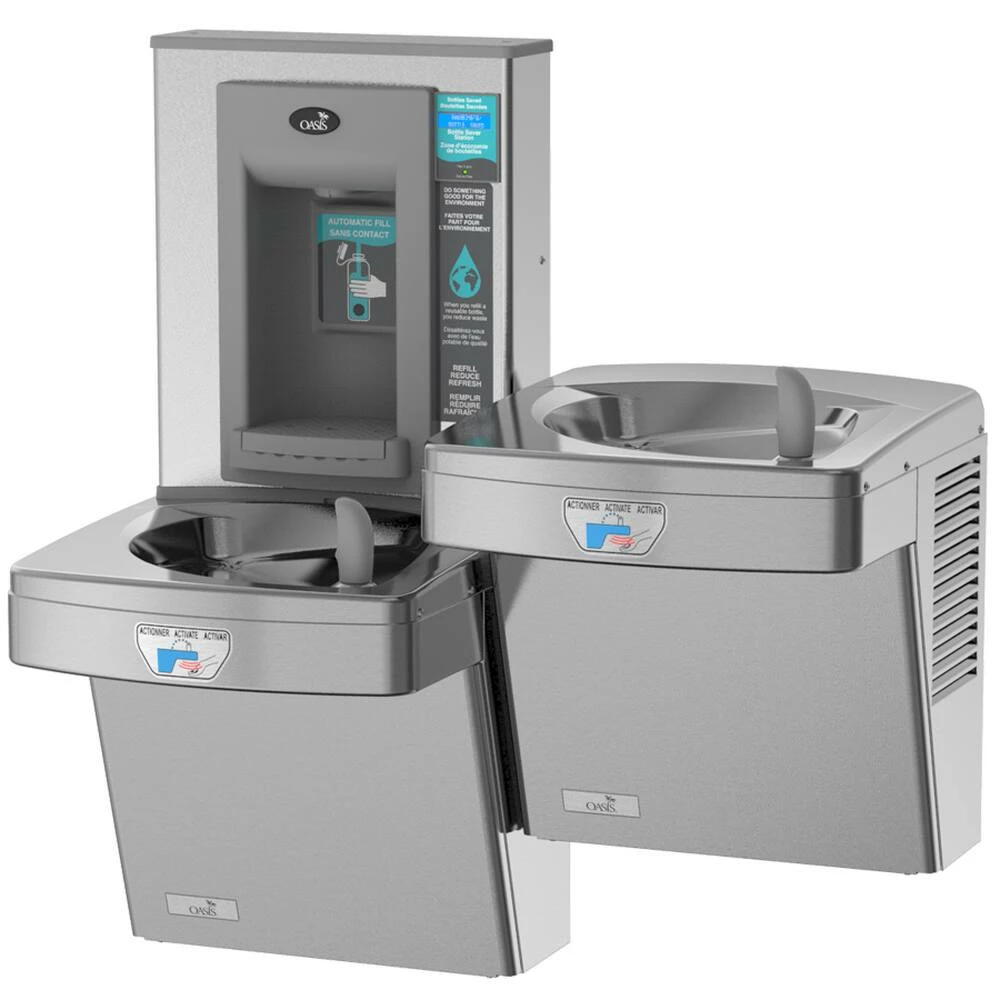 Oasis Versacooler® II 8 gph Split Level Water Cooler with Bottle Filler in Stainless Steel