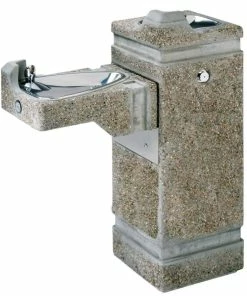 Haws® Concrete Pedestal Drink Fountain in Polished Chrome