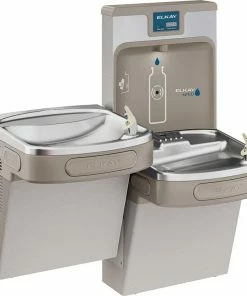 Elkay EZH2O® Wall Mounted Bottle Filling Station with Bi-Level Cooler in Light Gray Granite Vinyl Clad Steel