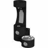 Elkay Outdoor Wall Mount Drinking Fountain and Bottle Filling Station in Black
