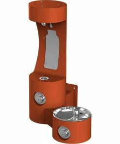 Elkay Outdoor Wall Mount Drinking Fountain and Bottle Filling Station in Terra Cotta