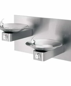 Haws® Double Wall Mount Drink Fountain in Satin Stainless Steel