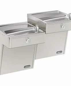 Elkay 7.8 gph. Vandal Resistant Wall- Mount Bi- Level ADA Cooler with Tamper- Resistant Pushbutton and One- Piece Bubbler