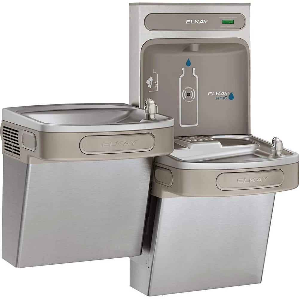 Elkay EZH2O® 8 gph ADA Wall Mount Bi-Level Water Cooler with Bottle Filling Station in Stainless Steel
