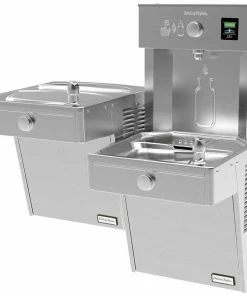Halsey Taylor Hydroboost® 38-13/16 in. 8 gph Bottle Filling Station with Bi-Level Vandal Resistant Cooler in Stainless Steel