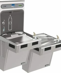 Elkay EZH2O® 8 gph Non-Filtered Bottle Filling Station with Bilevel Water Cooler in Light Grey Granite