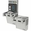 Halsey Taylor HydroBoost® 46-1/16 in. 8 gph Bottle Filling Station with Bi-Level Green ADA Cooler in Stainless Steel