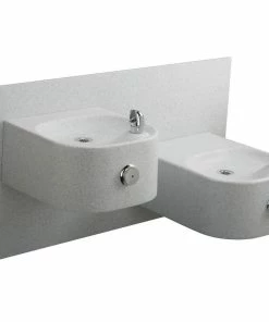 Elkay Soft Sides® Dual Vandal-Resistant Drinking Fountain in White Granite