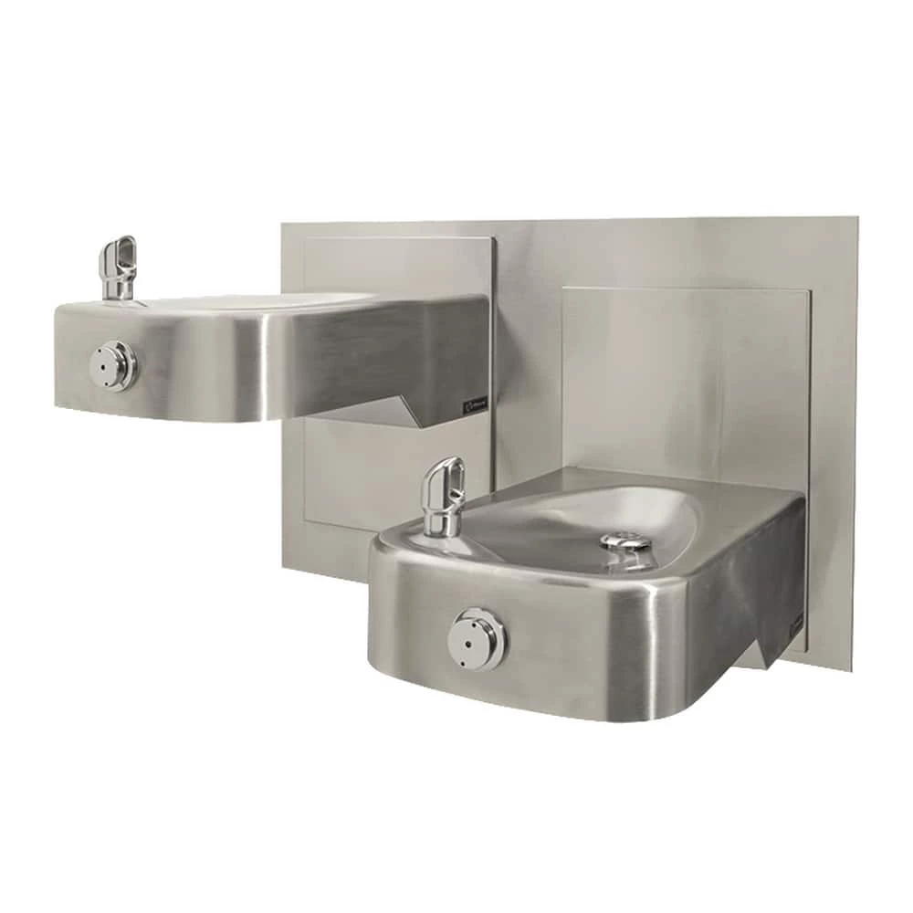 Haws® Hi-Lo ADA Wall Mount Drink Fountain in Satin Stainless Steel