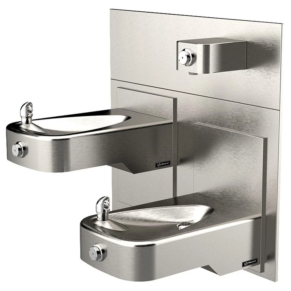 Haws® Hi-Lo ADA Wall Mount Drink Fountain in Satin Stainless Steel - Image 2