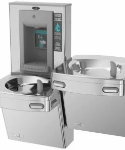 Oasis 8 gph Split Level Water Cooler with Bottle Filler in Stainless Steel