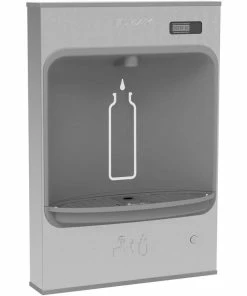 Elkay EZH2O® 1 gpm Non-Filtered Mechanical Surface Mount with Battery Powered Visual Monitor Bottle Filling Station in Stainless Steel