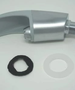 Oasis Bubbler in Silver with Black with Blue